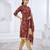 Red printed cotton blend stitched floral print salwar kurta dupatta for women