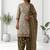 Olive printed cotton blend stitched geometric print salwar kurta dupatta for women