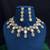 Gold Champagne CZ Bridal Necklace Earrings Set, Oval Crystal Statement Wedding Jewelry