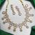 Gold Champagne CZ Bridal Necklace Earrings Set, Oval Crystal Statement Wedding Jewelry