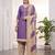 Purple printed cotton blend stitched geometric print salwar kurta dupatta for women