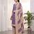 Purple printed cotton blend stitched geometric print salwar kurta dupatta for women