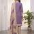 Purple printed cotton blend stitched geometric print salwar kurta dupatta for women