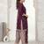 Purple printed cotton blend stitched geometric print salwar kurta dupatta for women