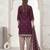 Purple printed cotton blend stitched geometric print salwar kurta dupatta for women