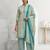 Light blue printed cotton blend stitched abstrect print salwar kurta dupatta for women