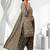 Grey printed cotton blend stitched geometric print salwar kurta dupatta for women