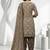 Grey printed cotton blend stitched geometric print salwar kurta dupatta for women