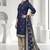 Blue printed cotton blend stitched geometric print salwar kurta dupatta for women