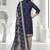 Blue printed cotton blend stitched geometric print salwar kurta dupatta for women