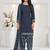 Blue printed cotton blend stitched floral print salwar kurta dupatta for women