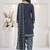 Blue printed cotton blend stitched floral print salwar kurta dupatta for women