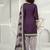 Purple printed cotton blend stitched geometric print salwar kurta dupatta for women