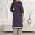 Purple printed cotton blend stitched floral print salwar kurta dupatta for women