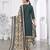 Teal green printed cotton blend stitched floral print salwar kurta dupatta for women