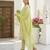 Yellow printed cotton blend stitched floral print salwar kurta dupatta for women