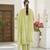 Yellow printed cotton blend stitched floral print salwar kurta dupatta for women