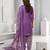 Purple printed cotton blend stitched geometric print salwar kurta dupatta for women