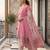 Pink printed cotton blend stitched geometric print salwar kurta dupatta for women