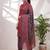 Red printed cotton blend stitched geometric print salwar kurta dupatta for women