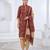 Red printed cotton blend stitched floral print salwar kurta dupatta for women