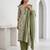 Green printed cotton blend stitched floral print salwar kurta dupatta for women