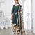 Teal green printed cotton blend stitched floral print salwar kurta dupatta for women