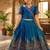 Teal pashmina silk with all body pure zari weaving work lehenga choli for kids