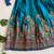 Teal pashmina silk with all body pure zari weaving work lehenga choli for kids