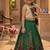 Green pure viscose dola silk with embroidery border lace lehenga choli for kids