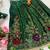 Green pure viscose dola silk with embroidery border lace lehenga choli for kids