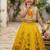 Yellow pure viscose dola silk with embroidery border lace lehenga choli for kids