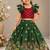 Green pure viscose dola silk with embroidery border lace lehenga choli for kids