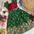 Green pure viscose dola silk with embroidery border lace lehenga choli for kids