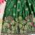 Green pure viscose dola silk with embroidery border lace lehenga choli for kids