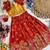 Red pure viscose dola silk with embroidery border lace lehenga choli for kids
