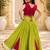 Parrotgreen rayon cotton lace work lehenga choli for kids