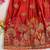 Red pure viscose dola silk with embroidery border lace lehenga choli for kids