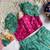 Skyblue pure viscose dola silk with embroidery border lace lehenga choli for kids