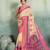 Beige floral linen kalamkari saree with blouse