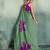 green floral cotton blend bollywood saree with blouse