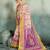 Cream floral linen kalamkari saree with blouse
