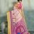 Cream floral linen kalamkari saree with blouse