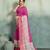 Magenta floral polka linen bollywood saree with blouse