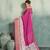 Magenta floral polka linen bollywood saree with blouse