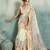 Off white floral polka linen bollywood saree with blouse