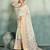 Off white floral polka linen bollywood saree with blouse