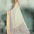Off white floral polka linen bollywood saree with blouse