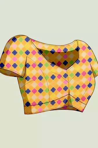 Pink floral linen kalamkari saree with blouse