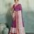 Wine floral polka linen bollywood saree with blouse